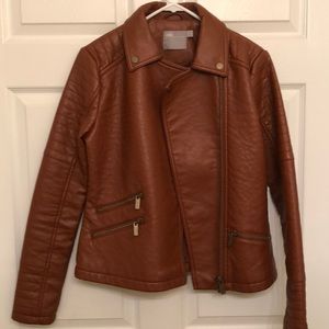 Brown leather jacket from ASOS